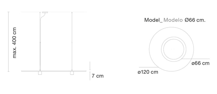 Neolight Leuchte Siwi weiss lackiertes Profil mit hellgrauem Pet-Body - ø120cm (66cm) - on/off - 3000K - 56W - 8072lm