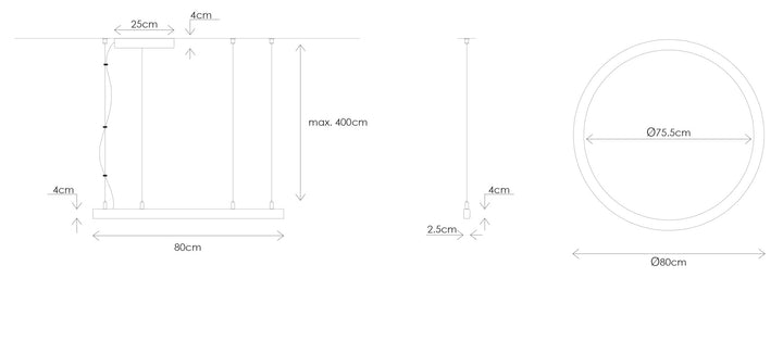 Neolight Leuchte Bansi Profil schwarz lackiert - 80cm - on/off - 2700K - 52.5W - 7140lm