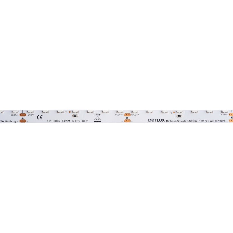 DOTLUX LED-Streifen SIDEVIEW 48W 8mm 2700K IP20 5m-Rolle inkl. 50cm Anschlusskabel beidseitig