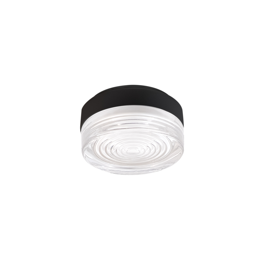 LITEN LUNEO LED-Deckenleuchte Glas gerillt, schwarz, IP65