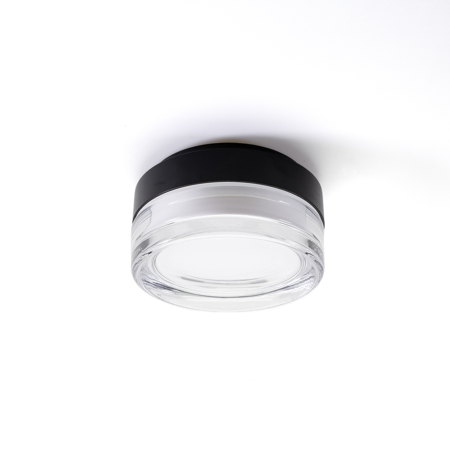 LITEN LUNEO LED-Deckenleuchte Glas klar, schwarz, IP65