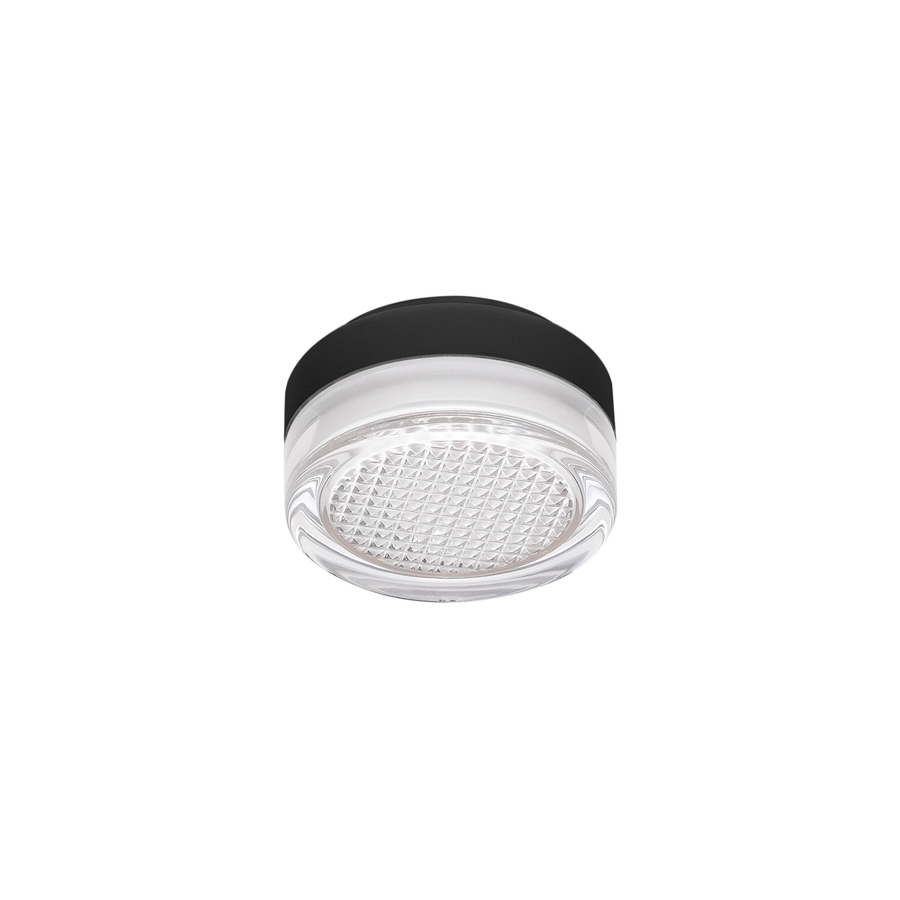 LITEN LUNEO LED-Deckenleuchte Glas riffel, schwarz, IP65