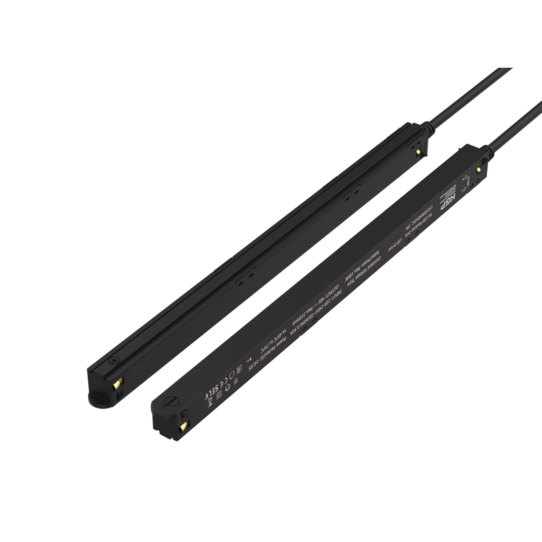 LITEN MODULINE LED-Konverter 48Vdc 100 W flach schwarz, in Schiene verbaut