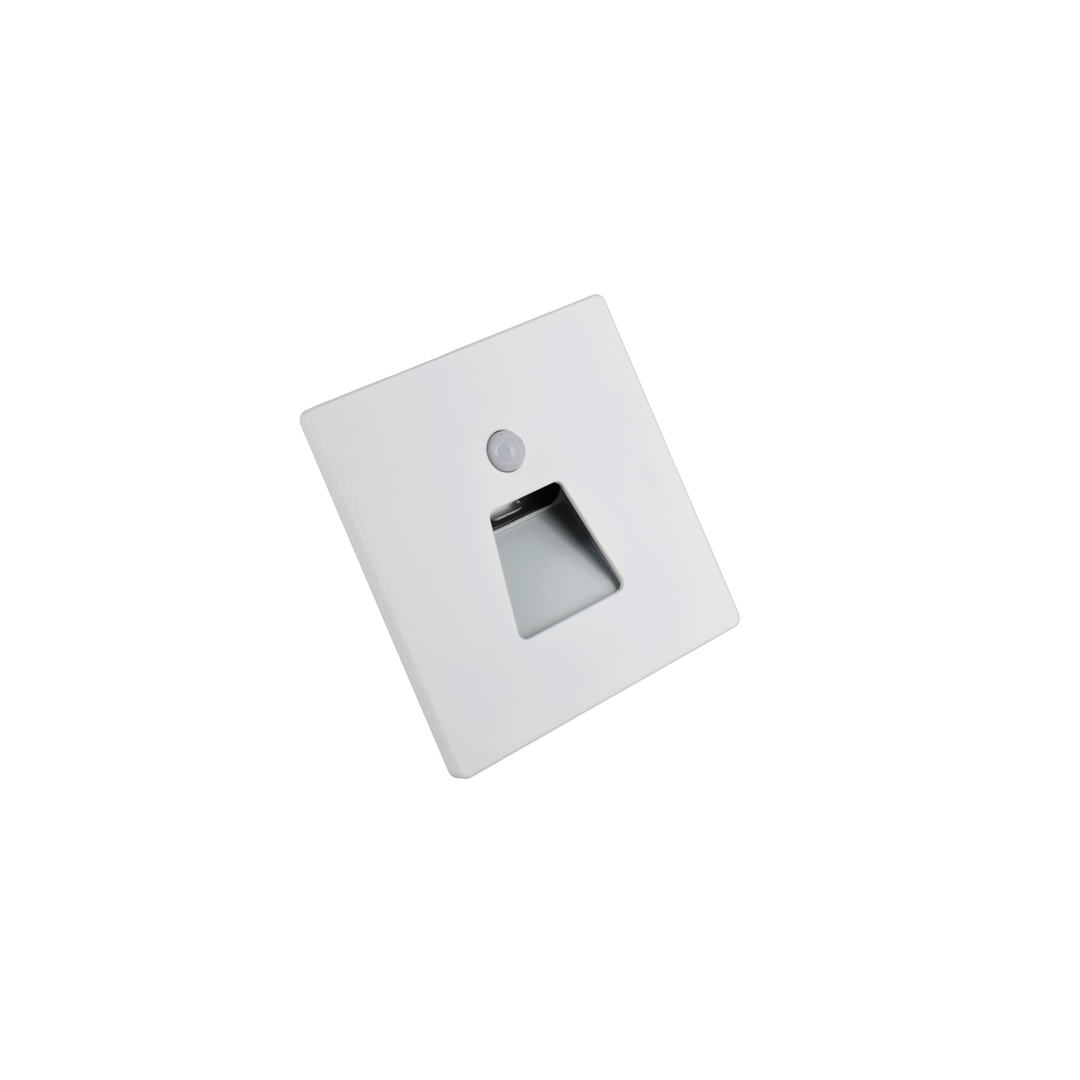 LITEN STEP LED-Wandeinbauleuchte breitstrahlend weiss, IP65, mit Bewegungsmelder