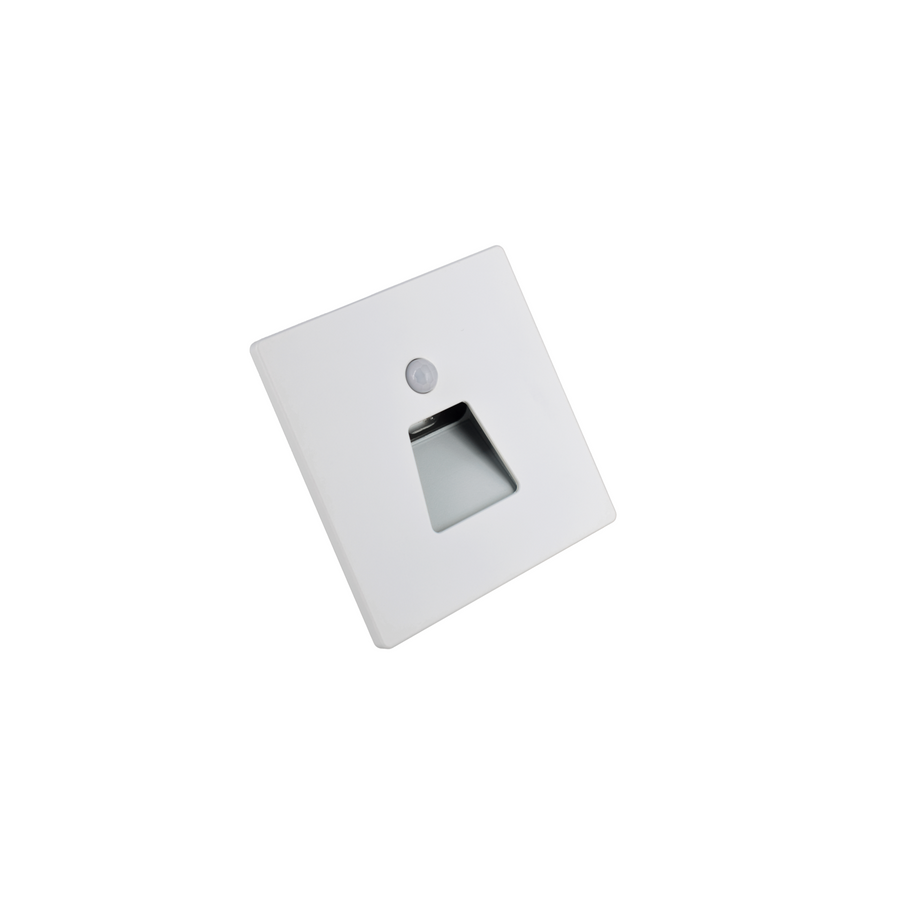 LITEN STEP LED-Wandeinbauleuchte breitstrahlend weiss, IP65, mit Bewegungsmelder