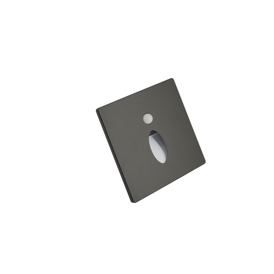 LITEN STEP LED-Wandeinbauleuchte engstrahlend schwarz, IP65, mit Bewegungsmelder