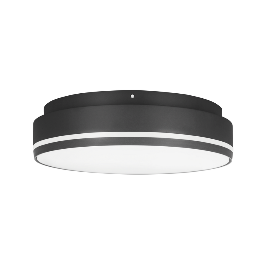 LITEN STRIPE LED-Anbauleuchte Ø 270 mm anthrazit, IP20, Ein/Aus + Notlicht 1h