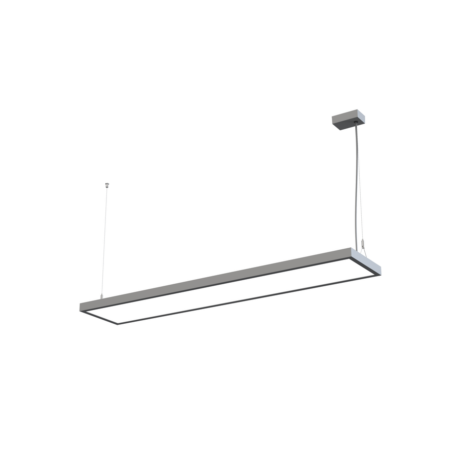 LITEN WORKS LED-Pendelleuchte 1500 mm mit Indirektlicht, silber