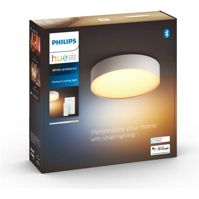 Philips Hue White Ambiance Enrave, kleine Deckenleuchte - weiss