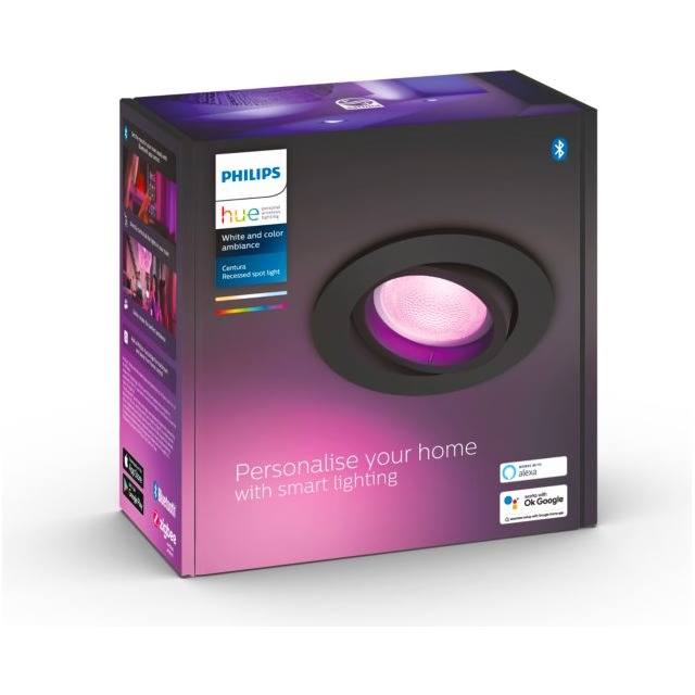 Philips Hue White & Color Ambiance Centura Einbauspot rund - schwarz