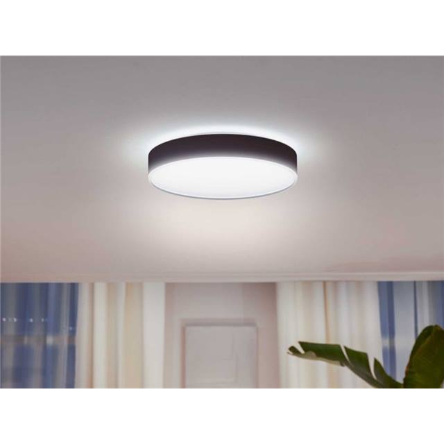 Philips Hue White Ambiance Enrave, grosse Deckenleuchte - schwarz