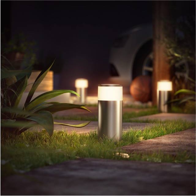 Philips Hue White & Color Ambiance Calla Outdoor Sockelleuchte - aluminium