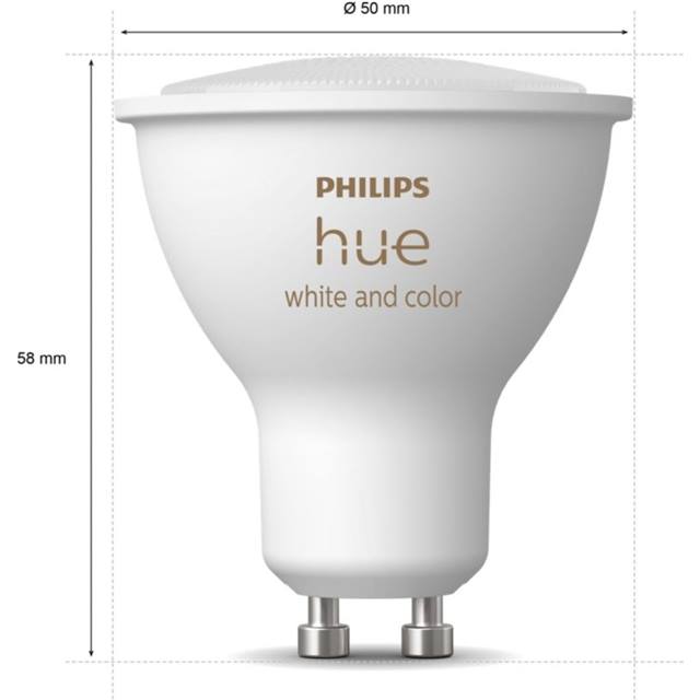 Philips Hue White & Color Ambiance, 4.3W, GU10, Spot, matt - 2-Pack