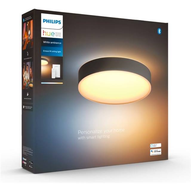 Philips Hue White Ambiance Enrave, mittelgrosse Deckenleuchte - schwarz