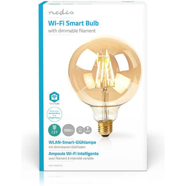 Nedis WLAN Smart LED, Filament, 5W, E27, Globe, klar