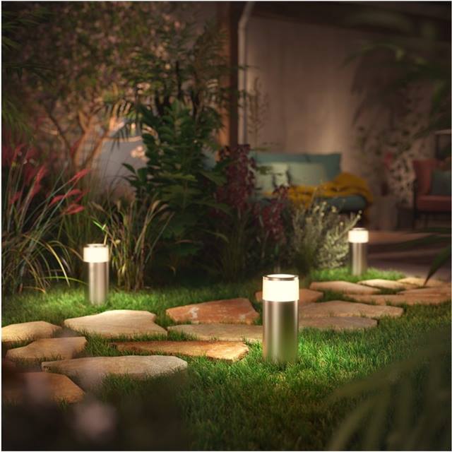 Philips Hue White & Color Ambiance Calla Outdoor Sockelleuchte - aluminium