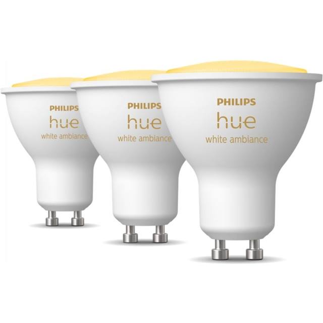 Philips Hue White Ambiance, 4.3W, GU10, Spot, matt - 3-Pack