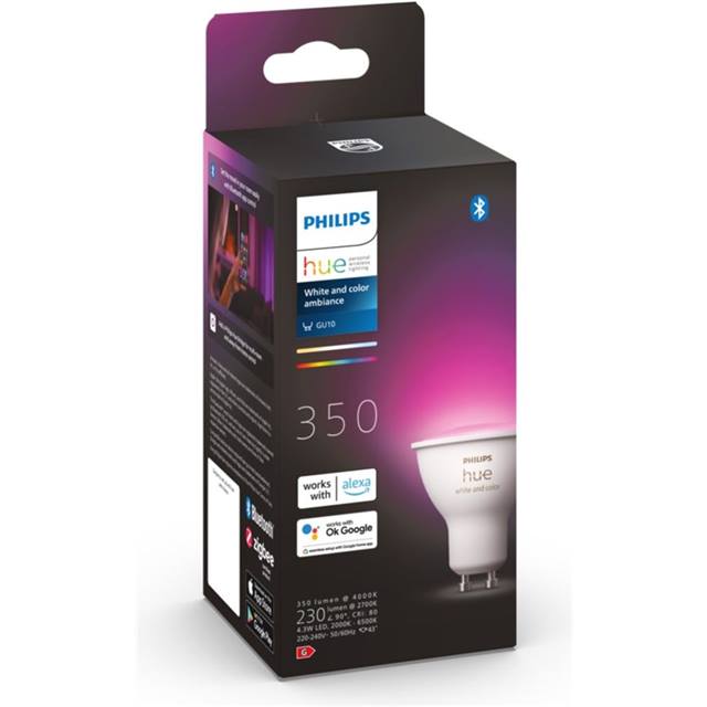 Philips Hue White & Color Ambiance, 4.3W, GU10, Spot, matt