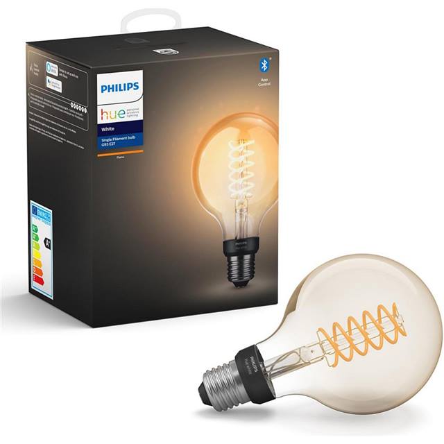 Philips Hue White Filament, 7W, E27, Globe, klar