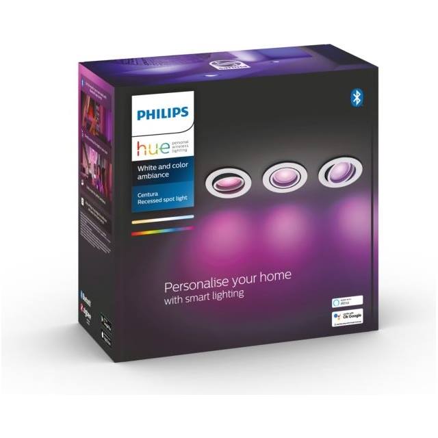 Philips Hue White & Color Ambiance Centura Einbauspot rund, 3er-Pack - weiss