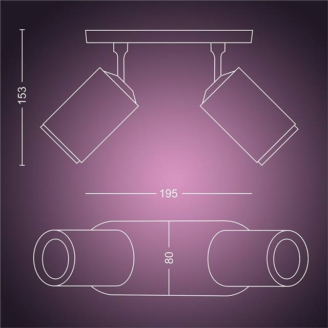 Philips Hue Fugato, 2er-Spot - weiss