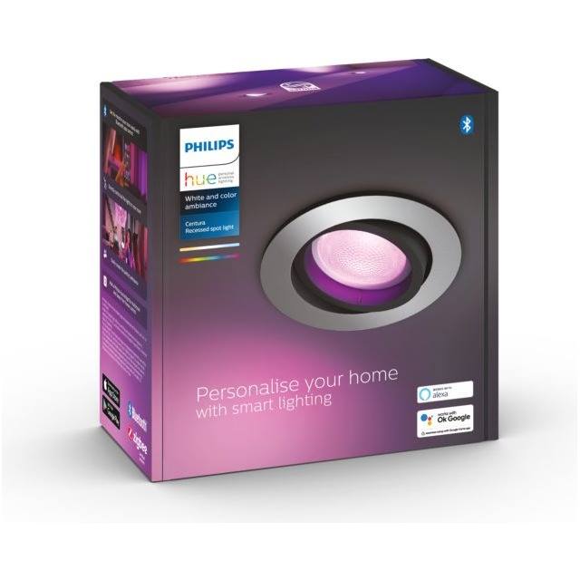 Philips Hue White & Color Ambiance Centura Einbauspot rund - silber