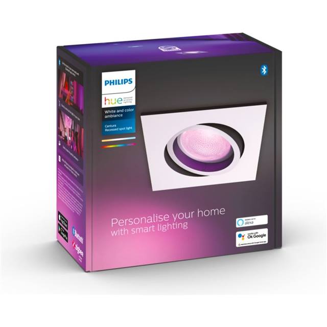 Philips Hue White & Color Ambiance Centura Einbauspot eckig - weiss