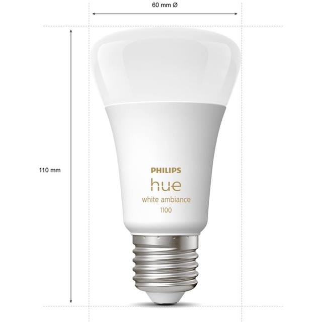 Philips Hue White Ambiance, 8W, E27, Bulb, opal - 2-Pack