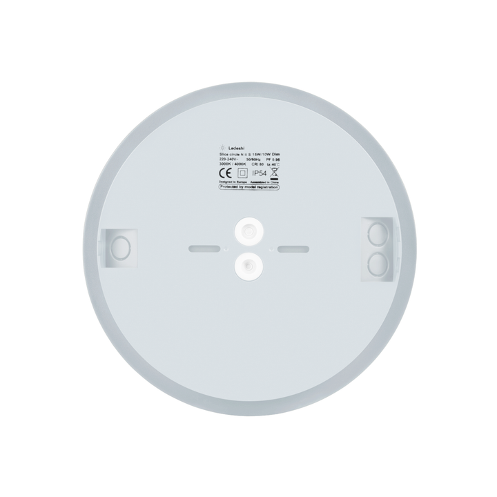 Anbauleuchte LED SLICE CIRCLE N II silber, 10/15W, 3000/4000K, IP54, Phase