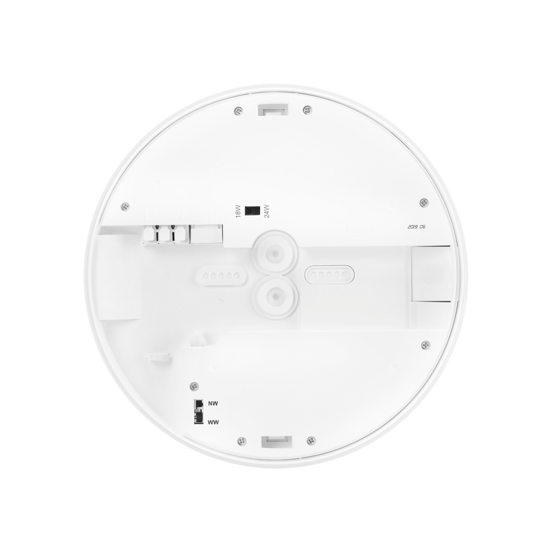 Anbauleuchte LED SLICE CIRCLE N III weiss, 18/24W, 3000/4000K, IP54, HF Sensor