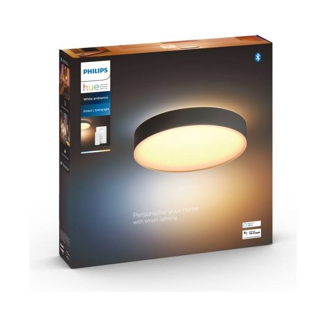 Philips Hue White Ambiance Enrave, grosse Deckenleuchte - schwarz