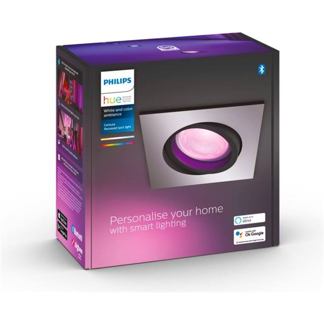 Philips Hue White & Color Ambiance Centura Einbauspot eckig - silber