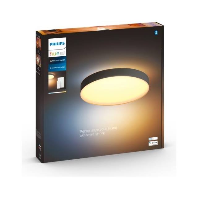 Philips Hue White Ambiance Enrave, extra grosse Deckenleuchte - schwarz