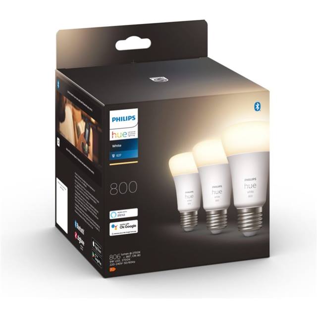 Philips Hue White, 9W, E27, Bulb, opal - 3-Pack