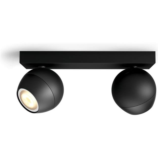 Philips Hue White Ambiance Buckram Doppelspot - schwarz