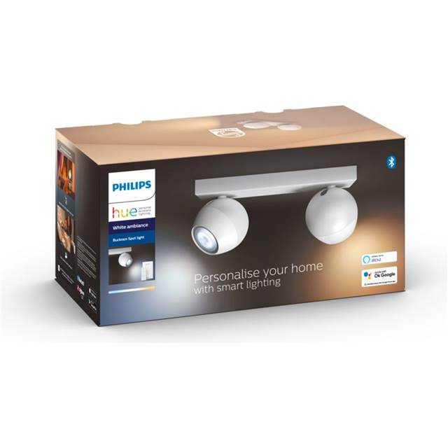 Philips Hue White Ambiance Buckram Doppelspot - weiss